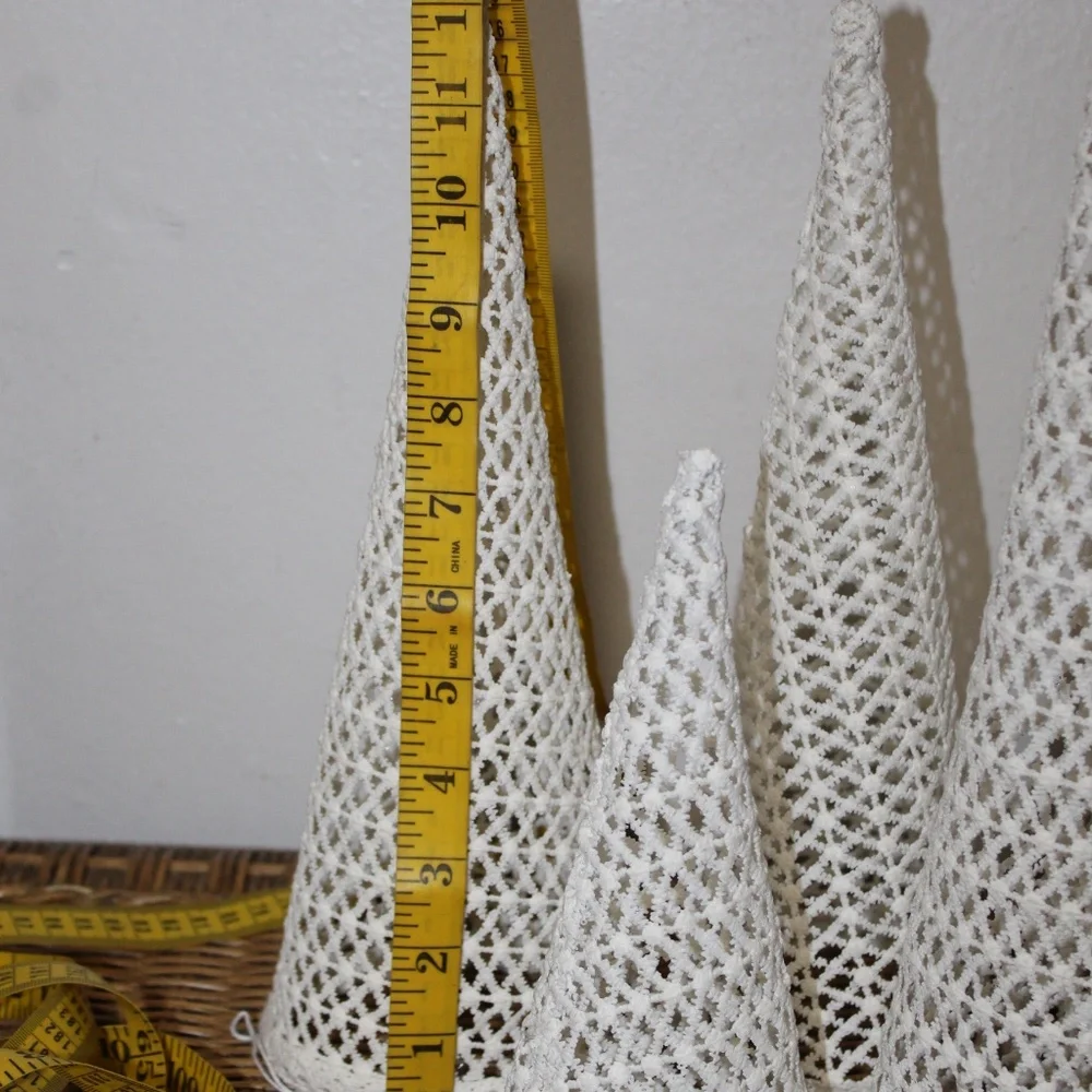 West Elm. Fabric Cones Trees Open Bottom. Set of 5